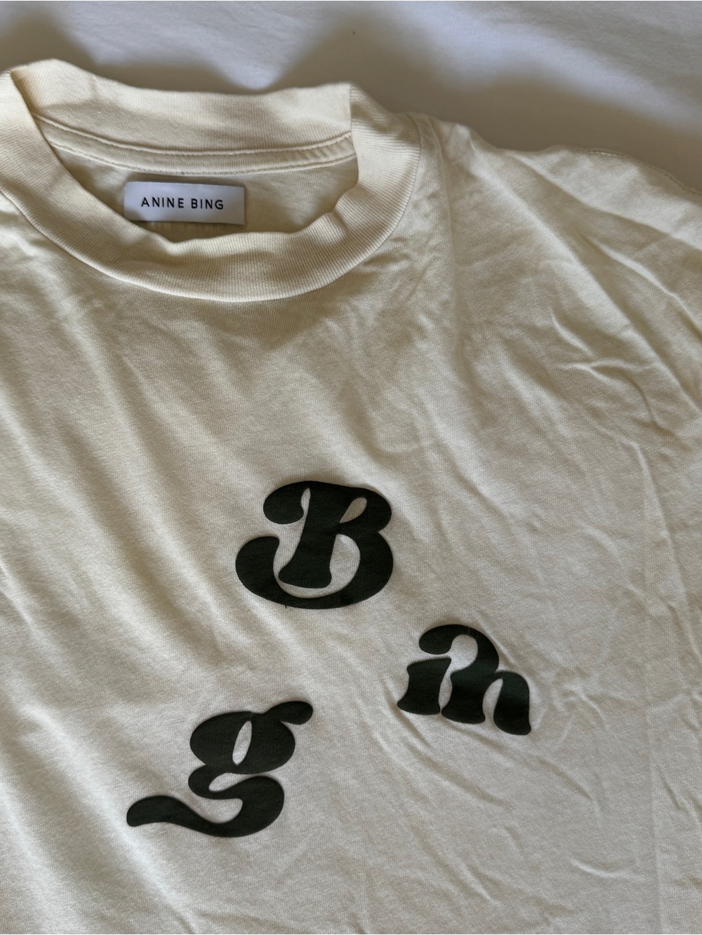 Anine Bing Ashton Vintage Cream Bing Tee - Picture 3 of 3